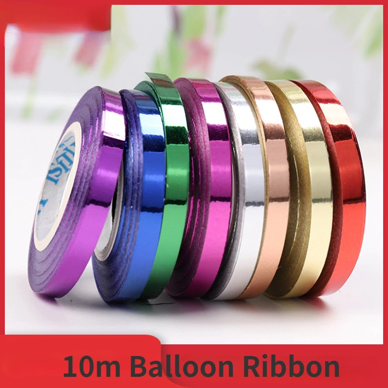 

5/10Pcs 10M Balloon Laser Ribbon Wedding Birthday Party Decor Gift Bag Cake Packing Latex Helium Balloons Home Accessories