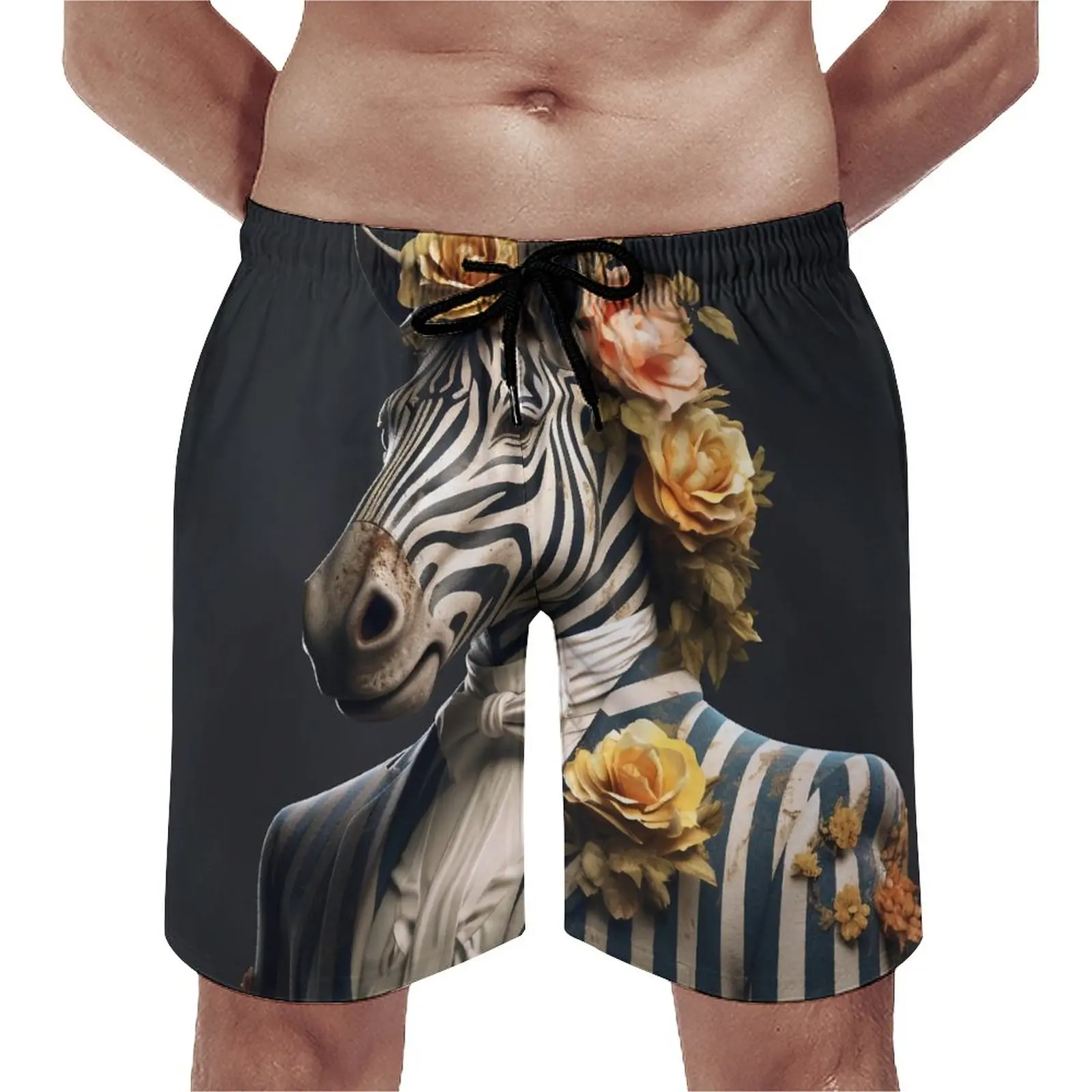 

Zebra Gym Shorts Summer Amazing Portraits Dapper Clothing Hawaii Beach Short Pants Sports Fitness Comfortable Print Beach Trunks