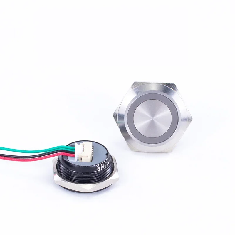 Кнопочный переключатель с проводным узором для автомобиля, водонепроницаемый RGB светодиодный мгновенный 16/19/22/25/30 мм самосброс, 5/12 в, символ, значок сигнала