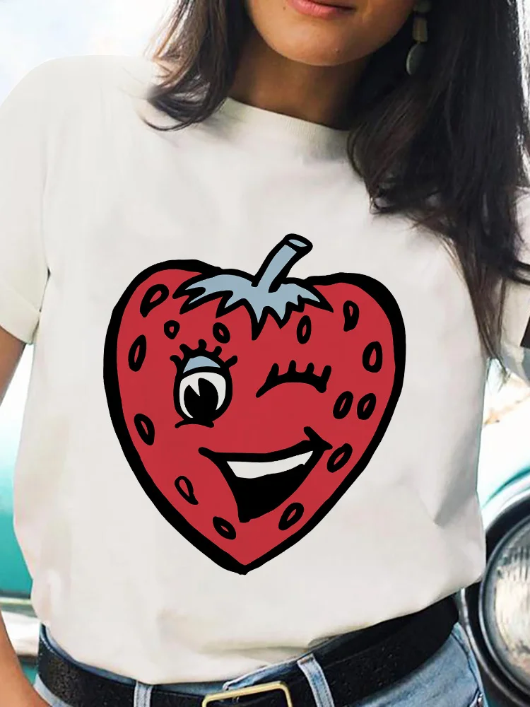 

2022New Lovely Women Print Clothes Watercolor Female Tops Tee Tshirt Fashion Print Cartoon O-neck Ladies Graphic LemonT-Shirt