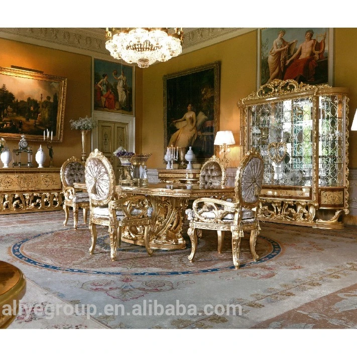 

GDM014-Luxury Classical castle furniture french style wooden dining chair baroque armchair