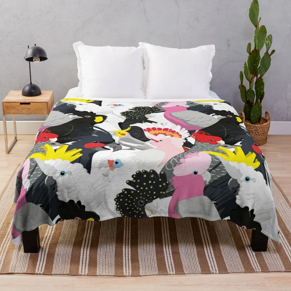 

Cockatoo Fest Throw Blanket knitted blanket sofa Sofa blankets