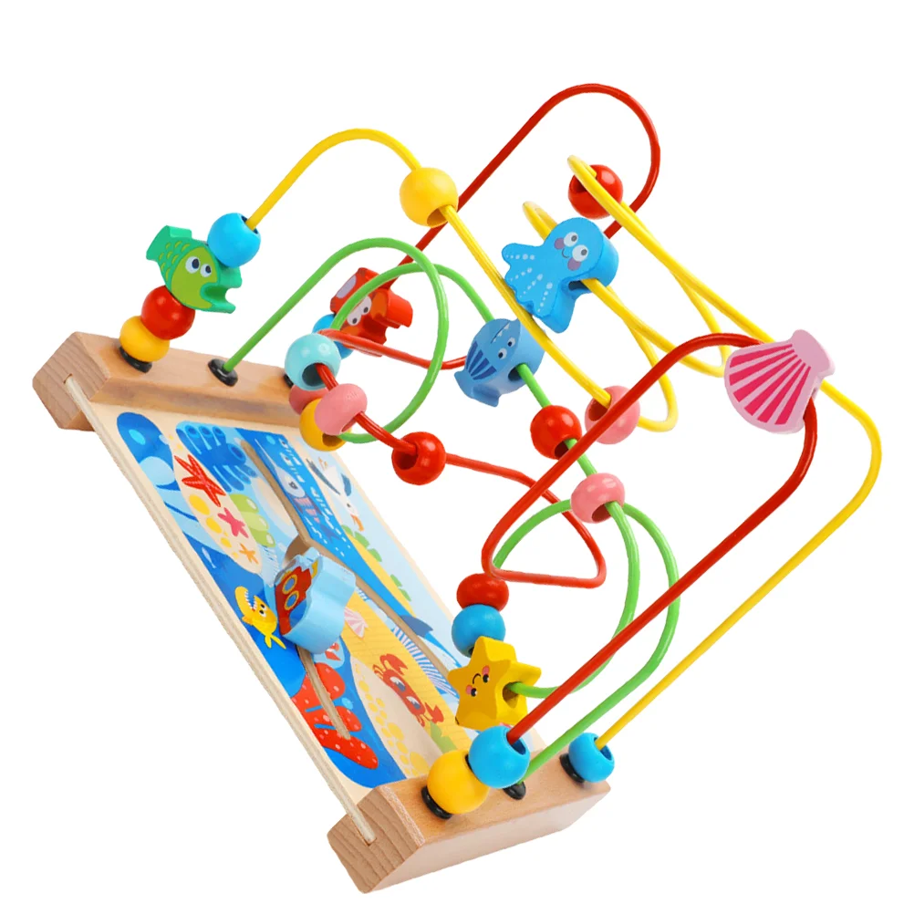 

Multi-function Puzzle Plaything Kids Marine Life Beading Bead Maze Roller Coaster