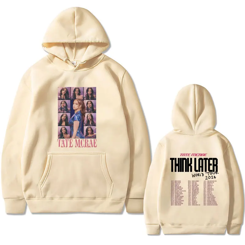 Толстовка мужская с капюшоном Популярная певица Tate Mcrae Think After World Tour Модный