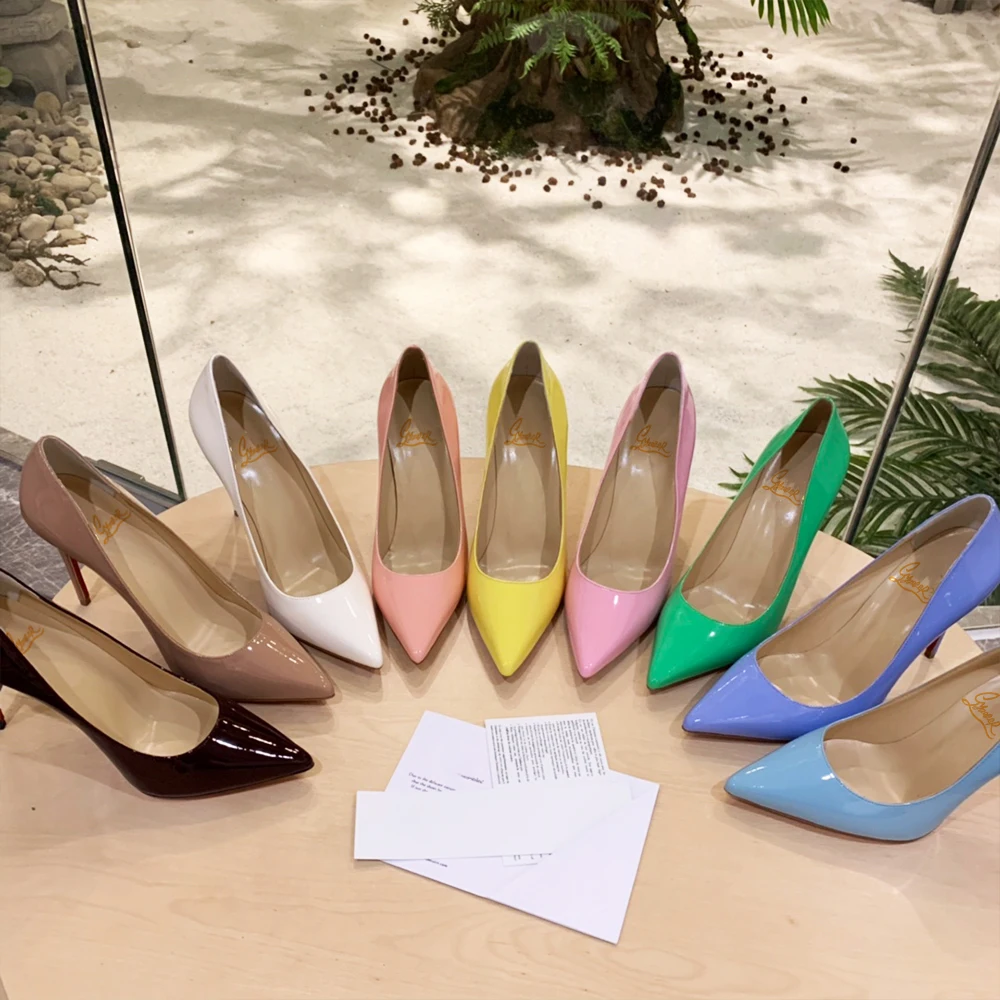 

Luxury Leopard Pattern Designer Pumps High Heels Red Bottom Pointed Toe Stiletto Thin Heels Sexy Women Wedding Party Dress Shoes