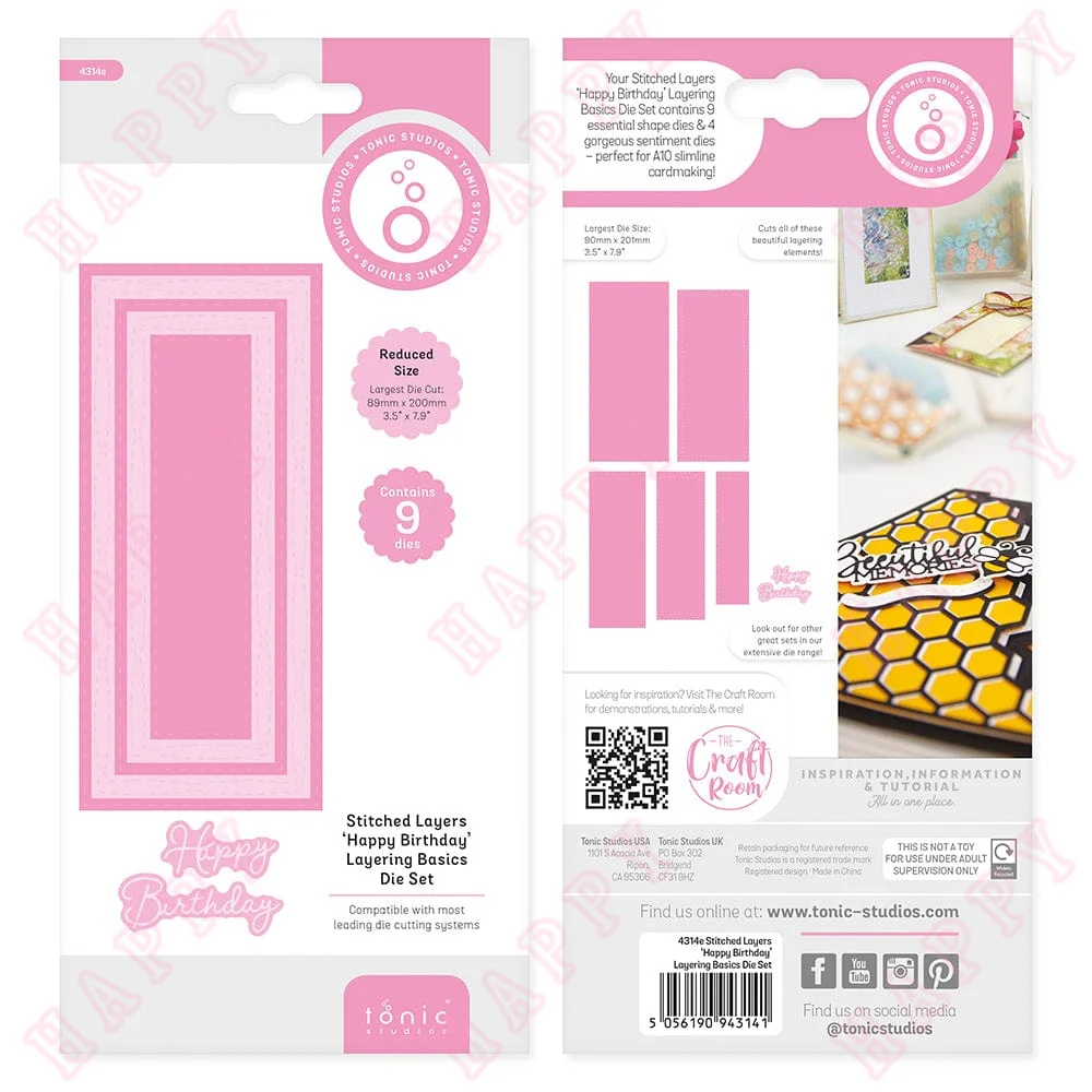 

2022 New Stitched Layers Happy Birthday Layering Basics Metal Cutting Dies Diy Scrapbooking Paper Cards Decor Embossing Molds