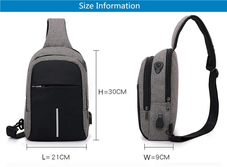 SPIDOR small usb charge shoulder bag men messenger bags male waterproof sling chest bag boy travel bagpack men cross body bags