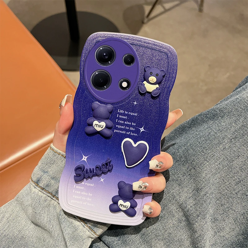 Для Infinix Note 30 4G чехол Мягкая силиконовая задняя крышка с волнами 3D