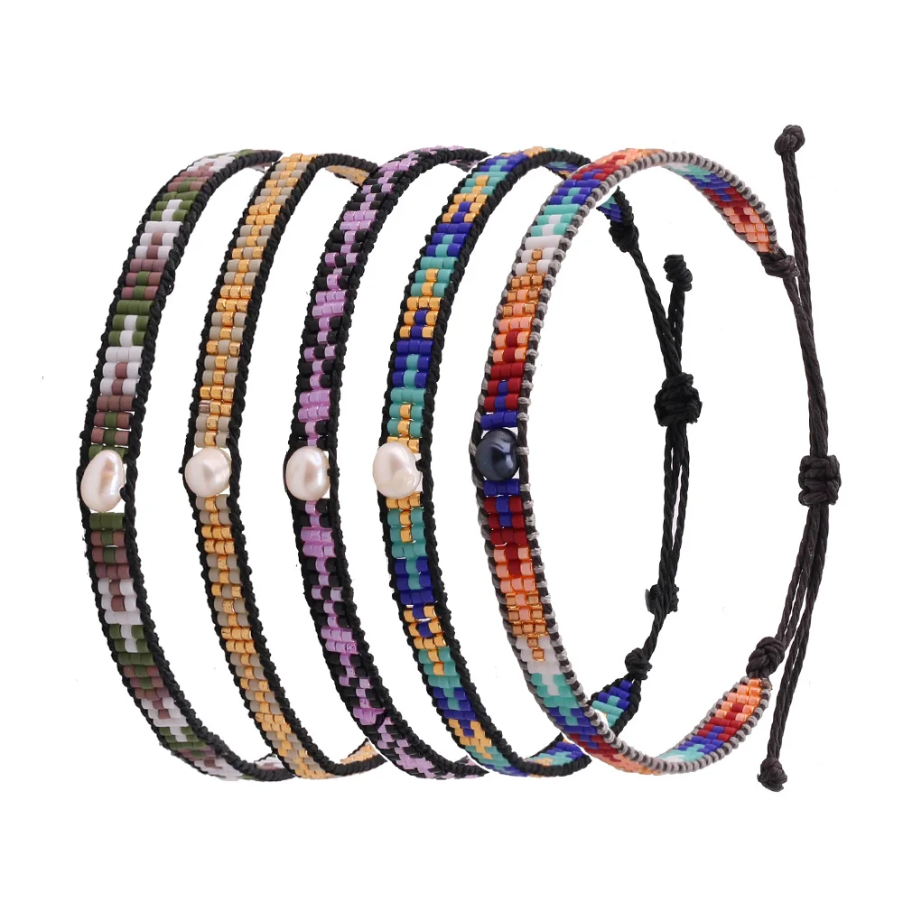 

KELITCH Crystal Wrap Miyuki Beaded Strand Friendship Fashion Couple Bangle Boho Women Bracelets New Man Bracelet Wholesale Gifts