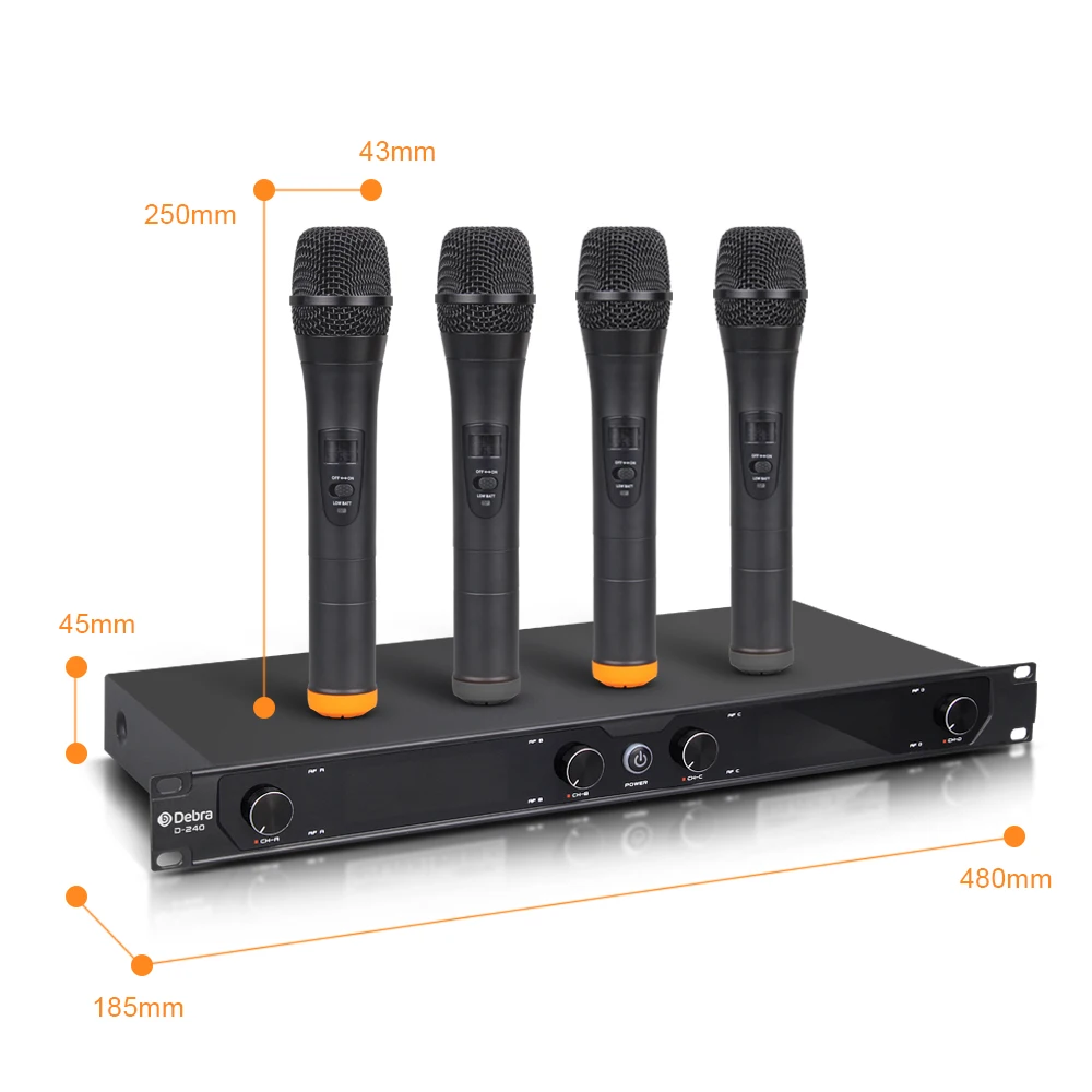 Debra Audio D-240 4-канальная UHF беспроводная микрофонная система ручная гарнитура