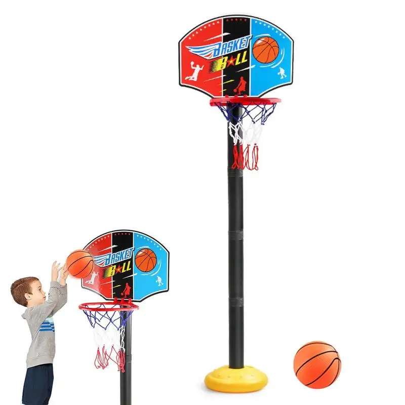 

Детский баскетбольный стенд, мини-набор игрушек для баскетбола, для дома и улицы, портативная, с регулируемой высотой, для мальчиков и