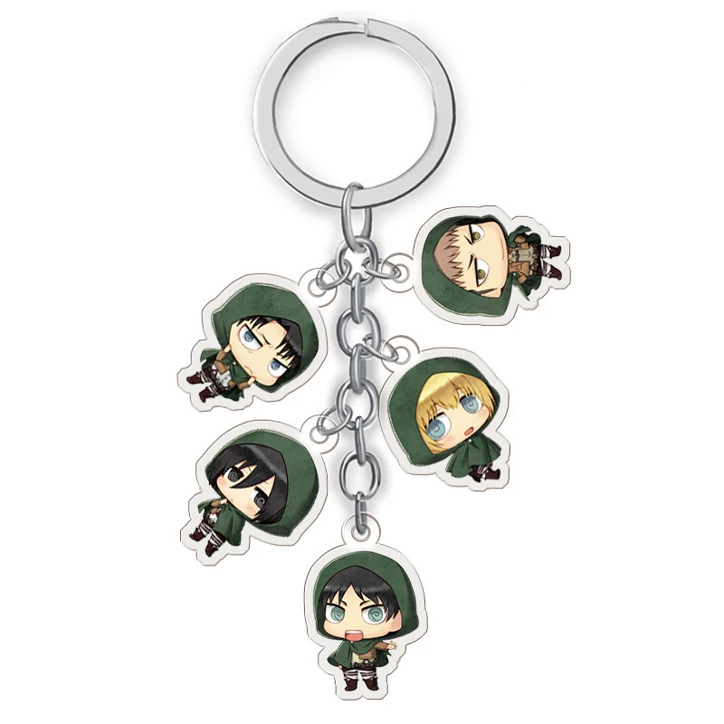 

Hot Anime Attack On Titan Original Keychains For Women Men Acrylic Key Chain Ring Jewelry Teens Fans Gift Armin Arlert Keyring