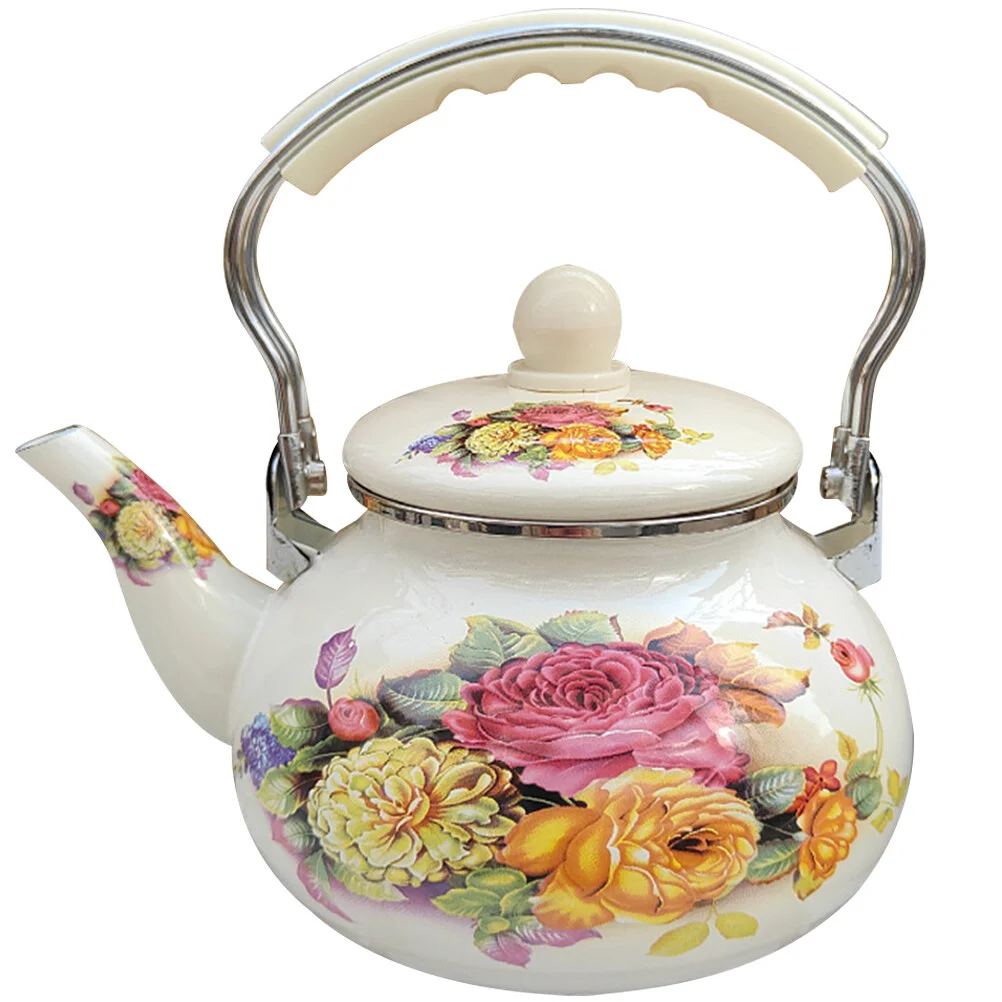 

Pottery Tea Vintage Ceramic Tea Pot Retro Enamel Teakettle Practical Teapot