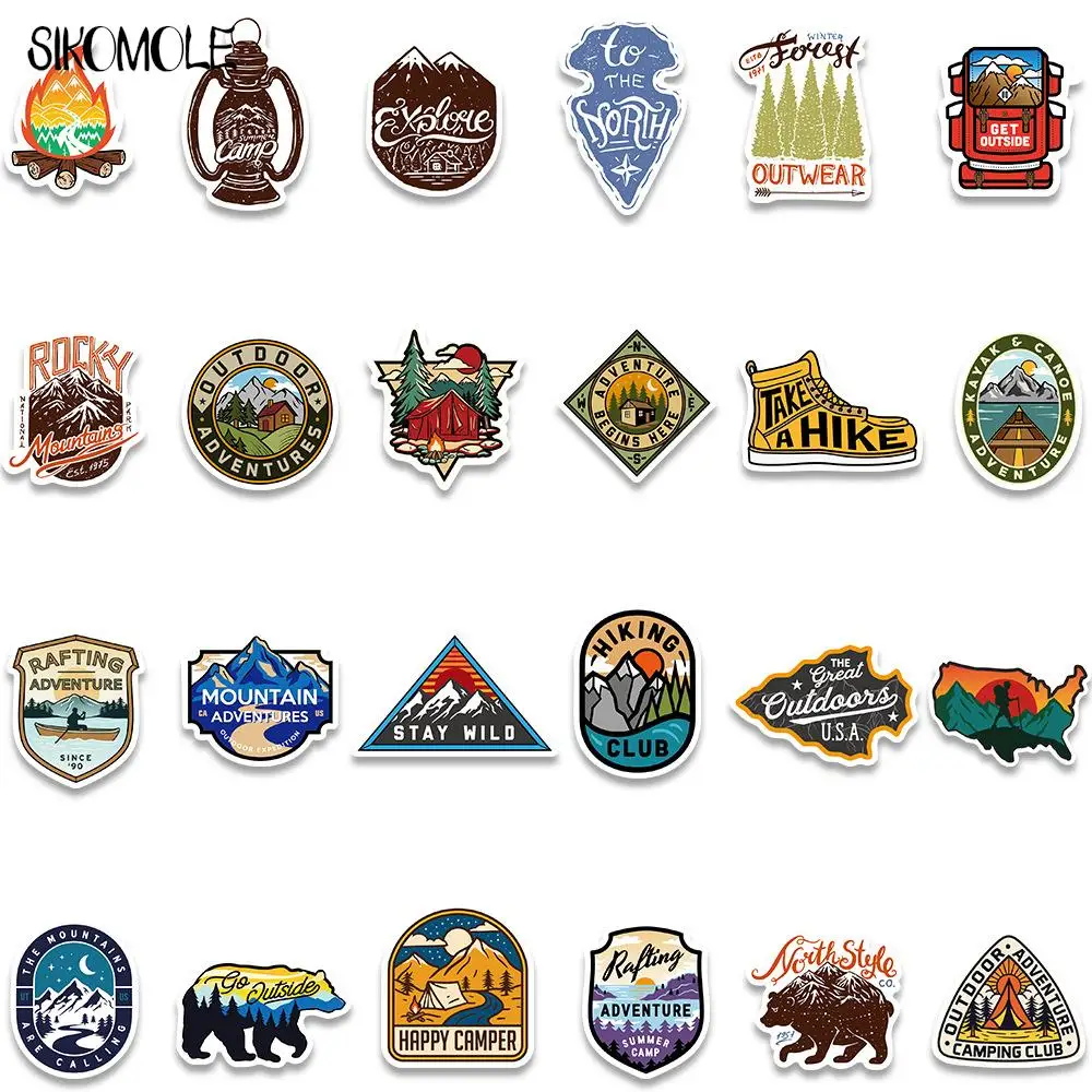 10/48 шт. Мультяшные уличные наклейки для кемпинга s Forest DIY игрушка ноутбук чемодан