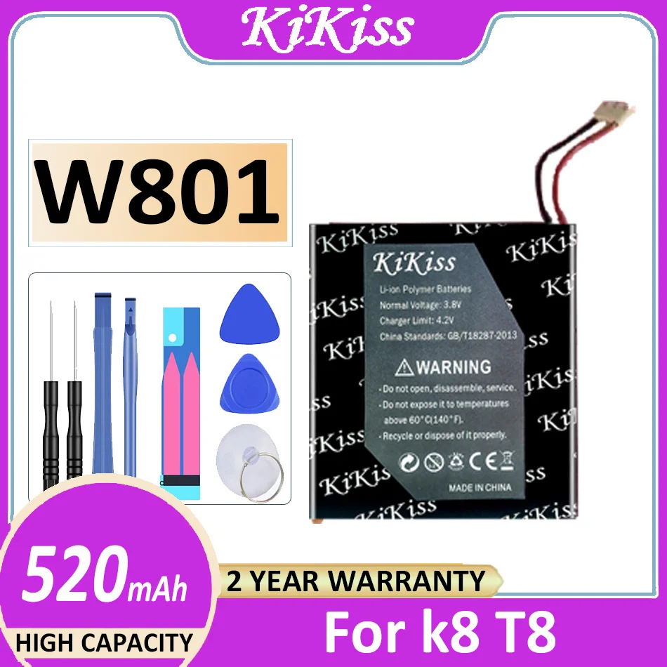 

Original KiKiss Battery W801 520mAh For k8 T8 Digital Bateria