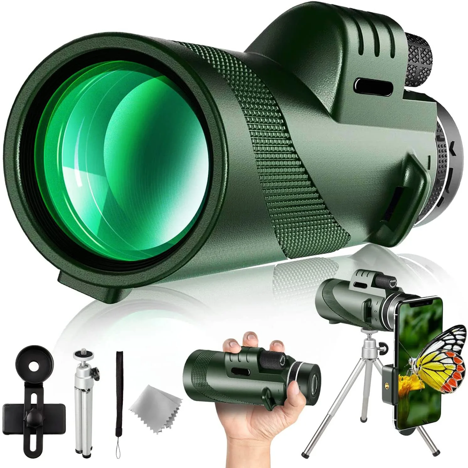 

Powered Watching 80x100 Hunting Monocular-telescope Camping Monocular Smartphone Bird For Wildlife For High Adults Adapter