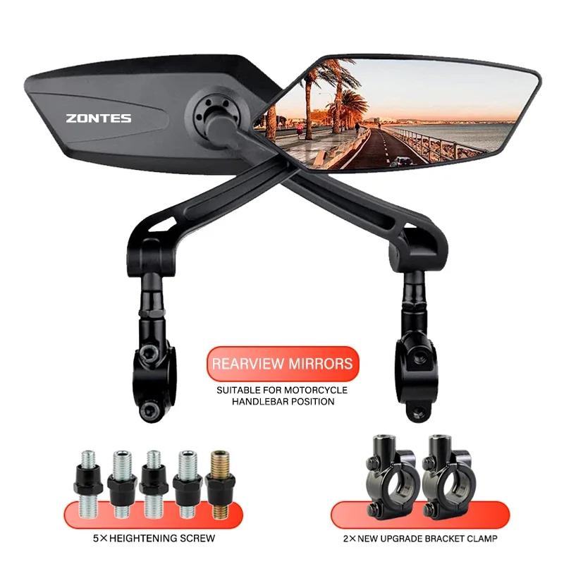 

Зеркала заднего вида для мотоцикла Zontes Shengshi 310R 310V ZT125 T310 350E 350D 350X GK350 ZT250 Регулируемый боковой вид заднего вида