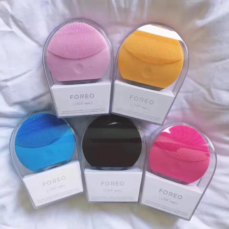 

Силиконовая Очищающая щетка для лица Foreo luna mini2, с логотипом, USB зарядка, водонепроницаемая, уровень 8, быстрая доставка