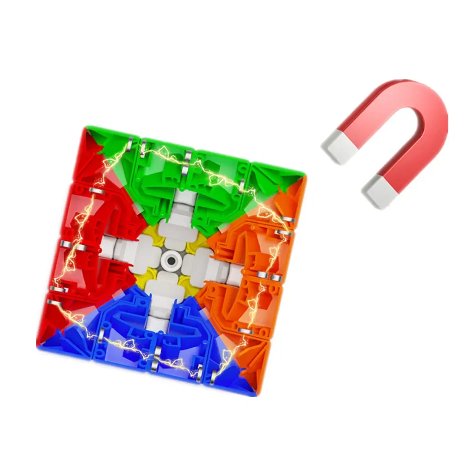 Фото [JudyCube] YJ Новый YuPo/YuLong/YuSu II Магнитный 2x2 3x3 4x4 Скоростной куб без наклеек YongJun Magic Cube Puzzle Cubo Magico №2