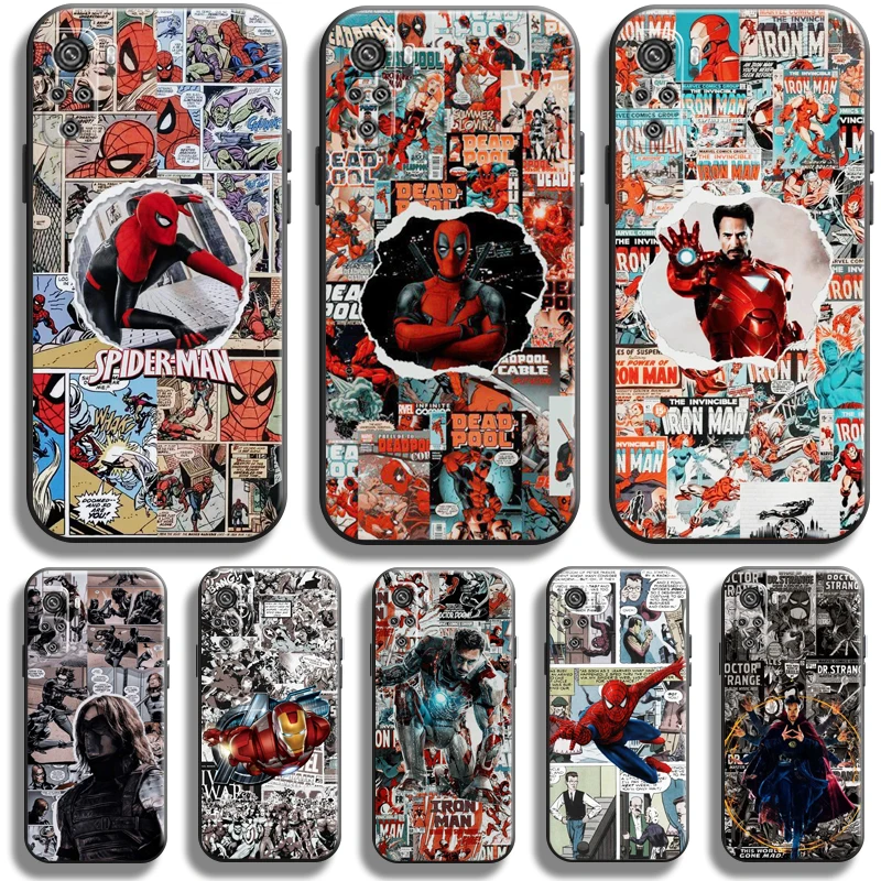 

Avengers Captain America Iron Man For Xiaomi Redmi Note 11 11T 11S 10 10T 10S Pro 5G Phone Case Funda Back Black Coque Soft