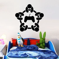 cartoon gamer wall sticker video game game room boy bedroom diy art decal home decor self adhesive wall sticker 22 colors