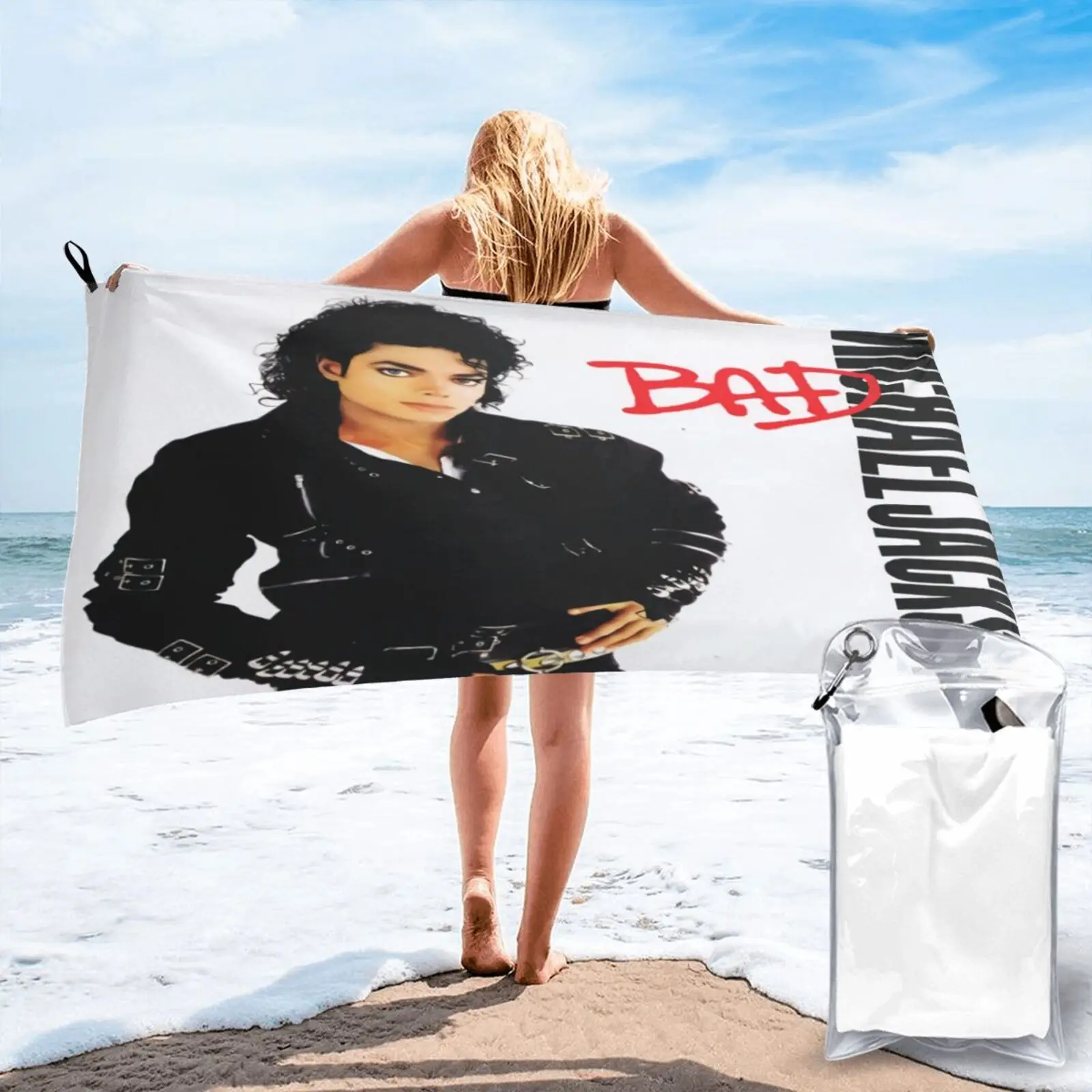 

Michael Jackson Bad 100 Official 80S Beach Towel Bath-House Towel Beach Towel Bathroom Products Terry Towels Beach Bath Towels