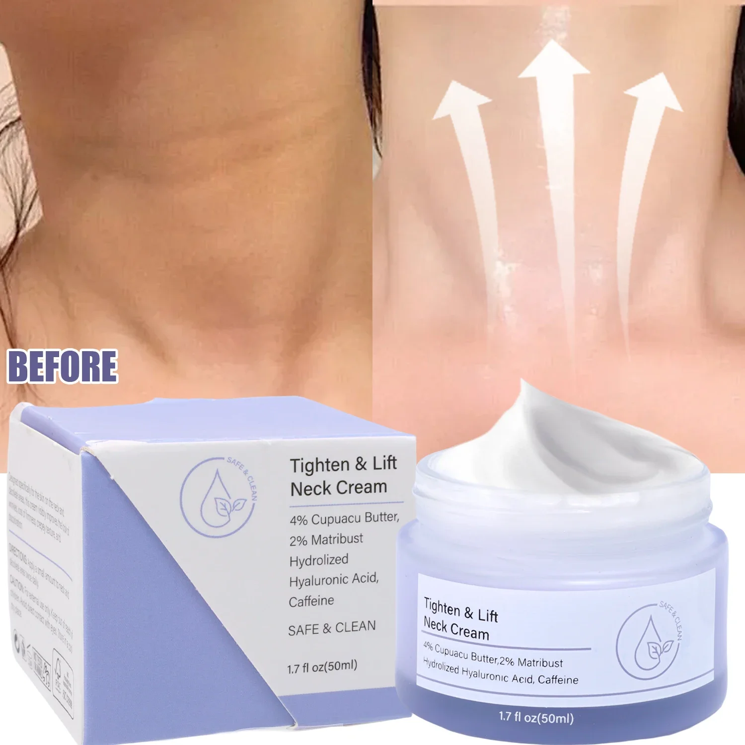 50 мл увлажняющий подтягивающий крем для шеи осветляет тонкие линии питает