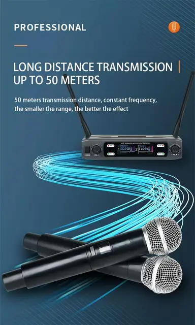Wireless Microphone Handheld Dual Channels Frequency UHF Fixed Dynamic Mic For Karaoke Wedding Party Band Show Church Hot Sale 6