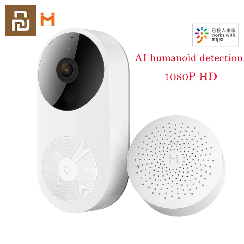 Xiaobai Smart Video Doorbell D1 Visual Intercom AI Face Detection HD Night Vision Wireless Home Security Camera Work Mijia App