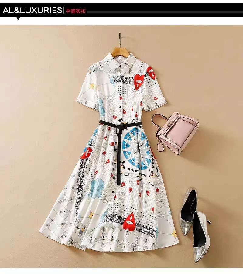 

S919 High quality New Fashion Women 2023 lady Dress Luxury famous Brand European Design party style dress