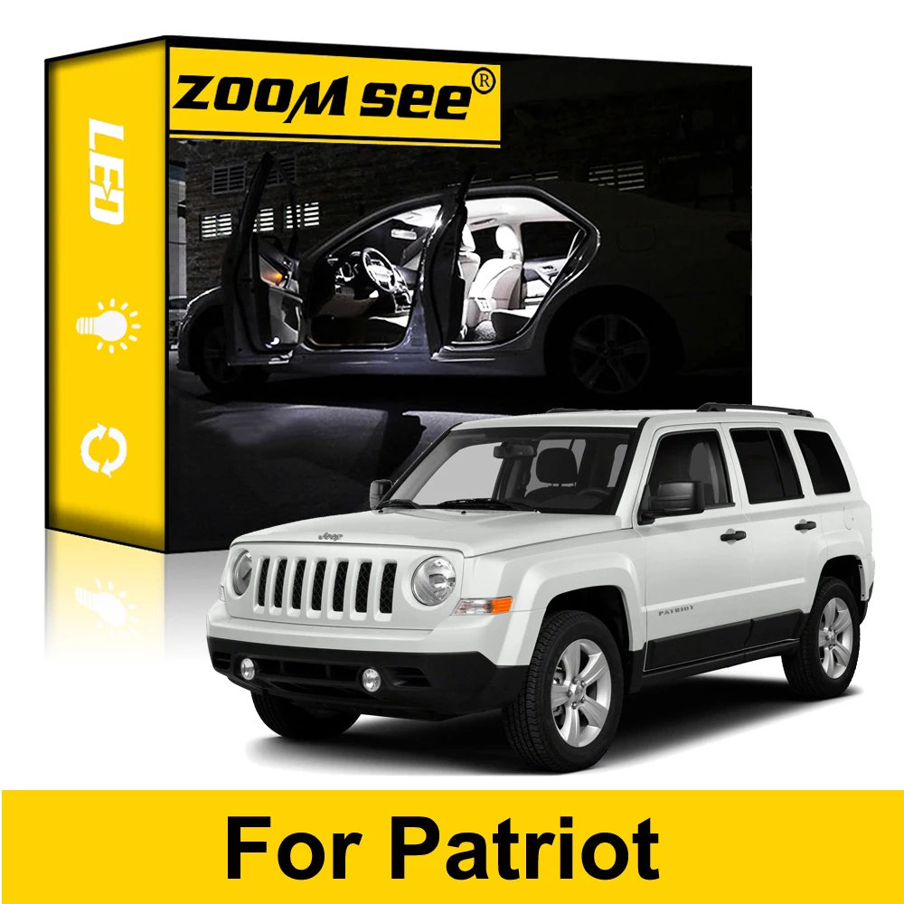 

8Pcs Canbus For Jeep Patriot 2007- 2010 2011 2012 2013 2014 2015 2016 2017 LED Interior Dome Trunk Light Kit