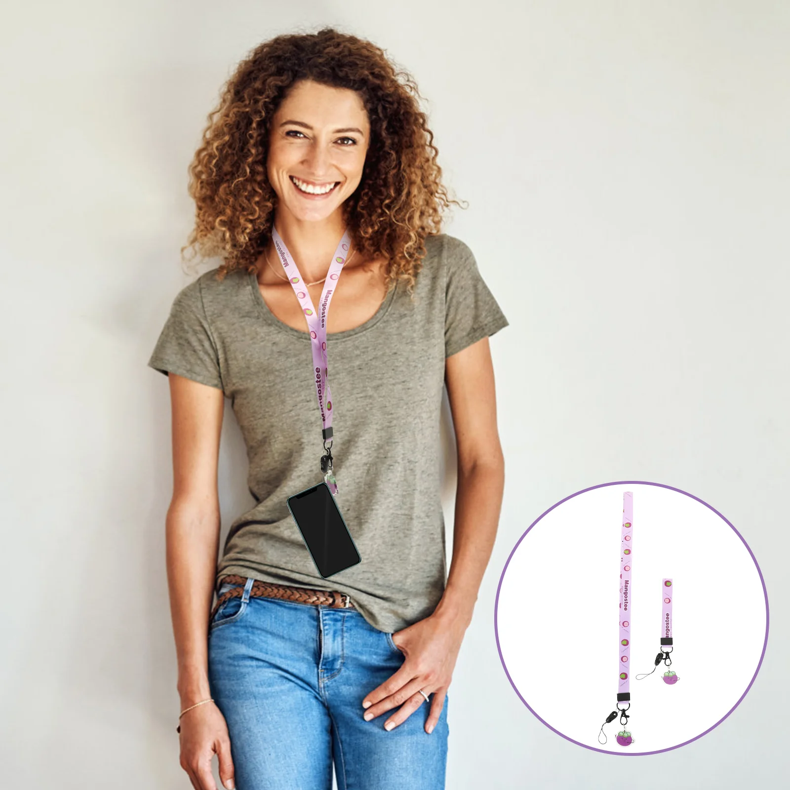 

Lanyard Strap Key Wristchain Decorative Holder Women Lanyards Cell Multi Id Function Wristlet String Charm Case Accessory