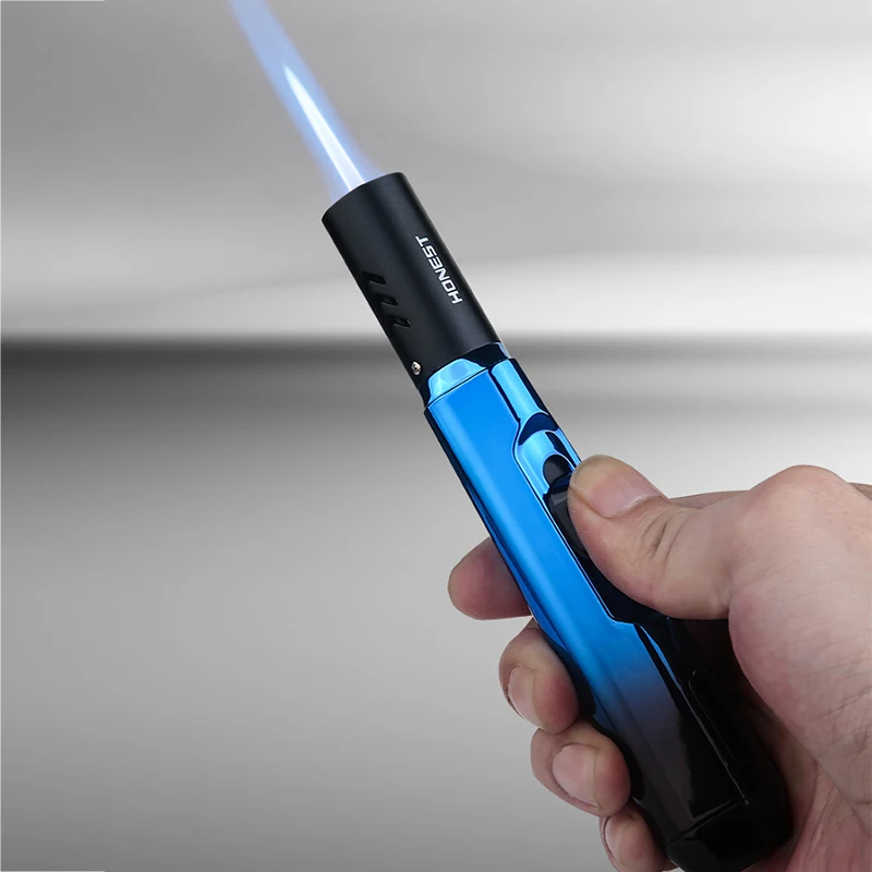 

Honest Outdoor Windproof Direct Flush Blue Flame Turbo Torch Butane Gas Lighter Cycle Inflatable Flame Adjustment BBQ Tools