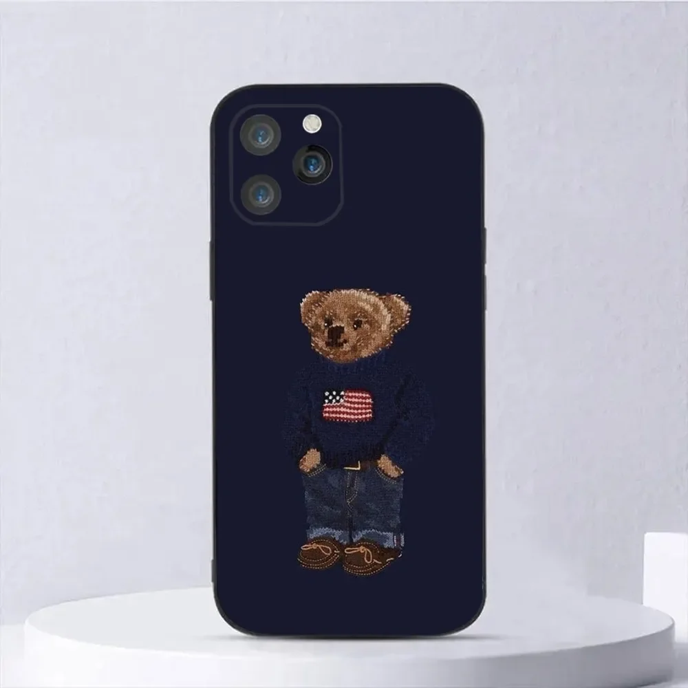 Baron F-Filou Bear Fashion Phone Case For iPhone15 14 13 12 11 Pro Max Plus Mini X XS XR 8 7 6 S SE Soft Black