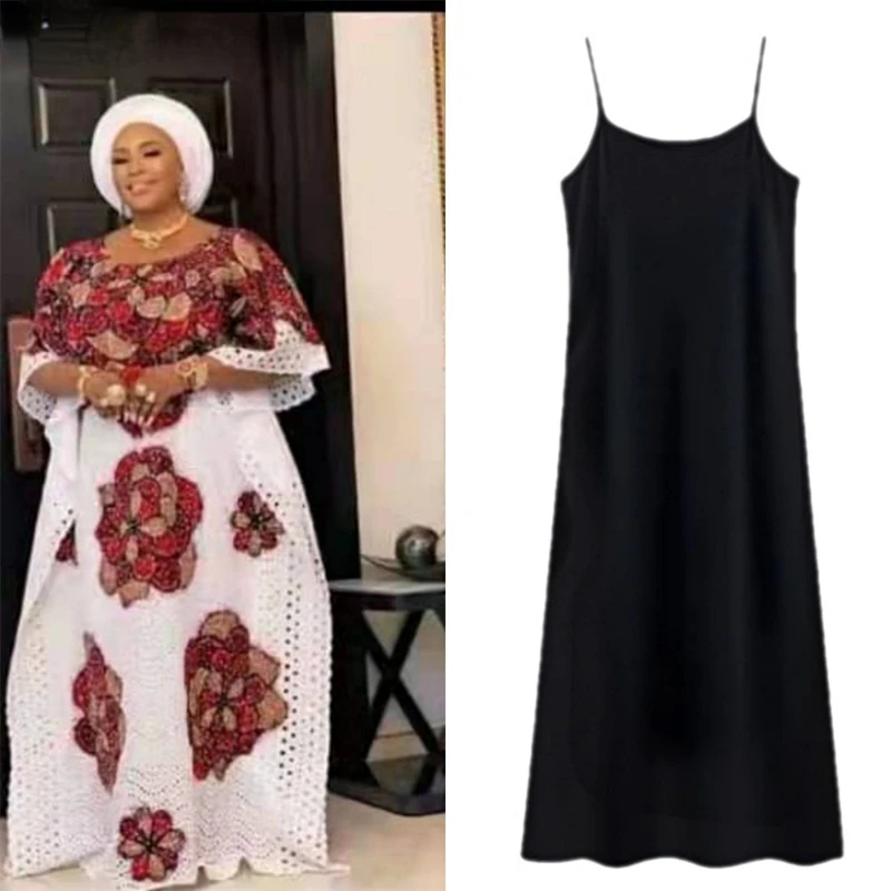 

Dubai Guipure Lace Dresses African Women Traditional Plus Size Boubou And Sling Dress 2 Piece Set Outfit Ankara Dashiki Robe