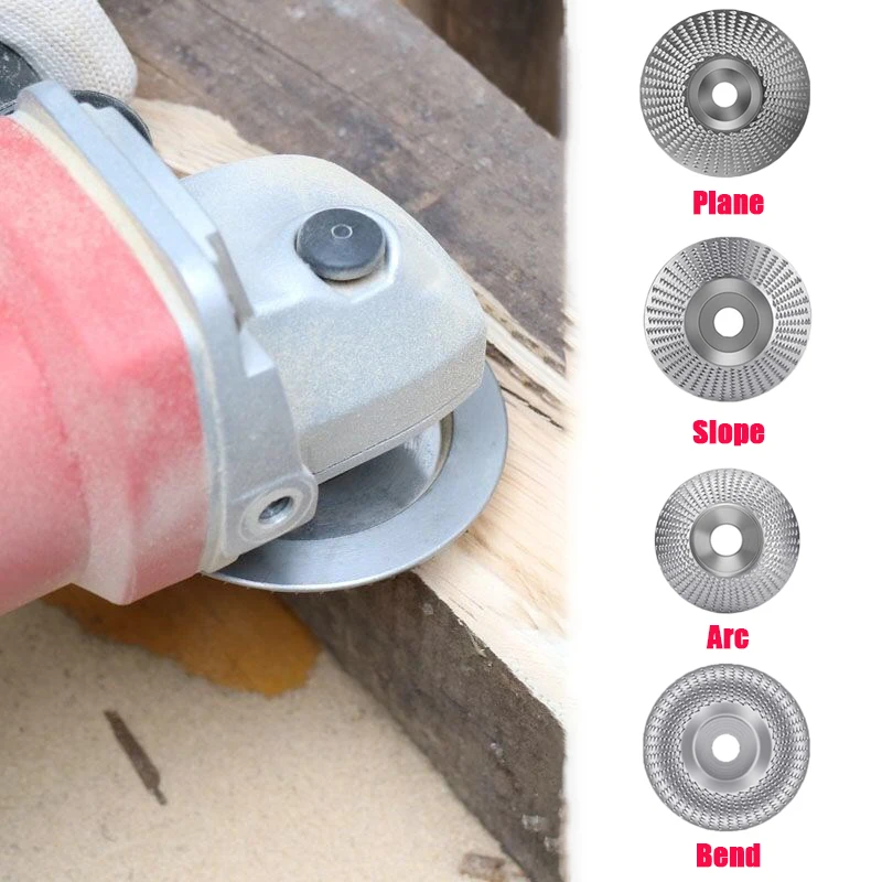 4 Types Wood Grinding Polishing Wheel Rotary Disc Sanding Wood Carving Tool Abrasive Disc Tools for Angle Grinder 4inch Bore