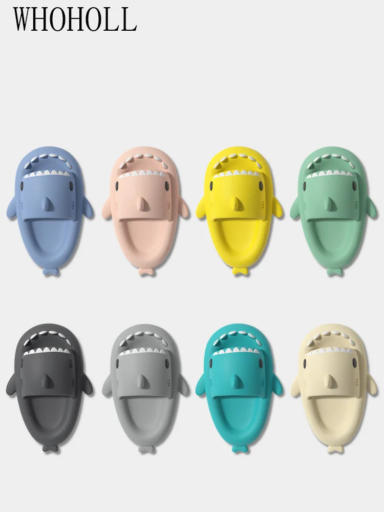 Indoor Household Home Shark Slippers Female 2022 Summer Man Women Couples Soft Cartoon Funny Bottom Anti-skid Flip Flops Sandals