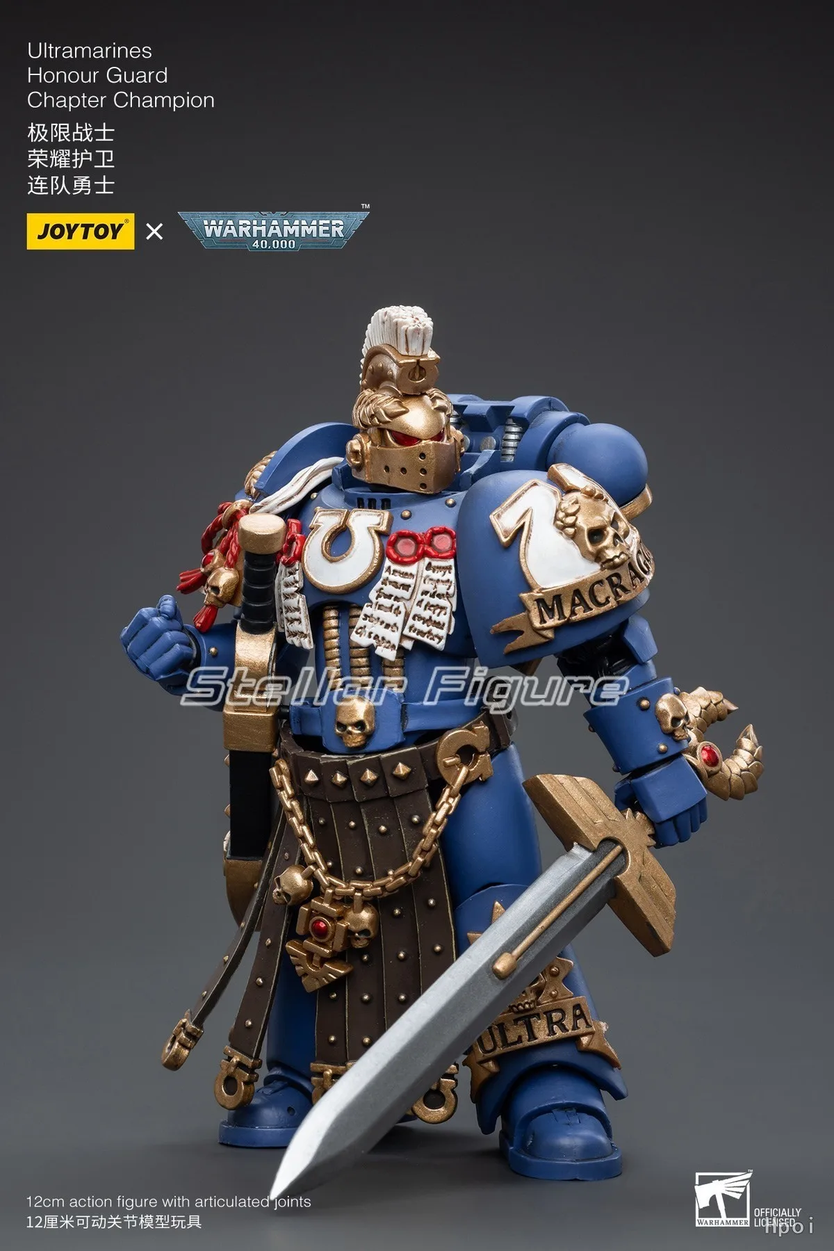 Фото 【SF】JOYTOY Warhammer 40K 1/18 Фигурка Ультрамаринов, Чемпион Отряда Чести, Модель, Игрушки, Подарки, Коллекция №2