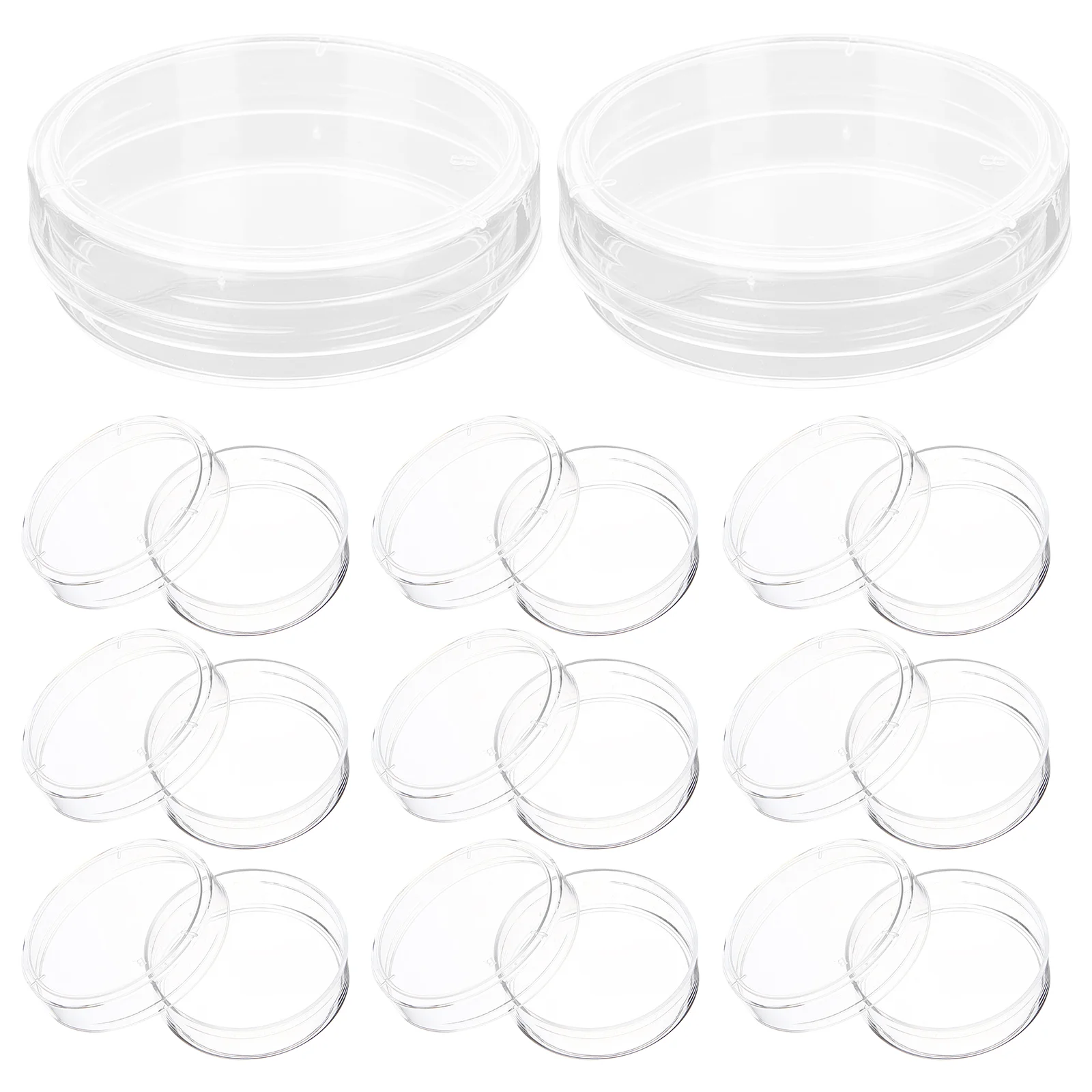 

30pcs Plastic Petri Dish with Lid Tissue Culture Plate Science Experiment Supplies