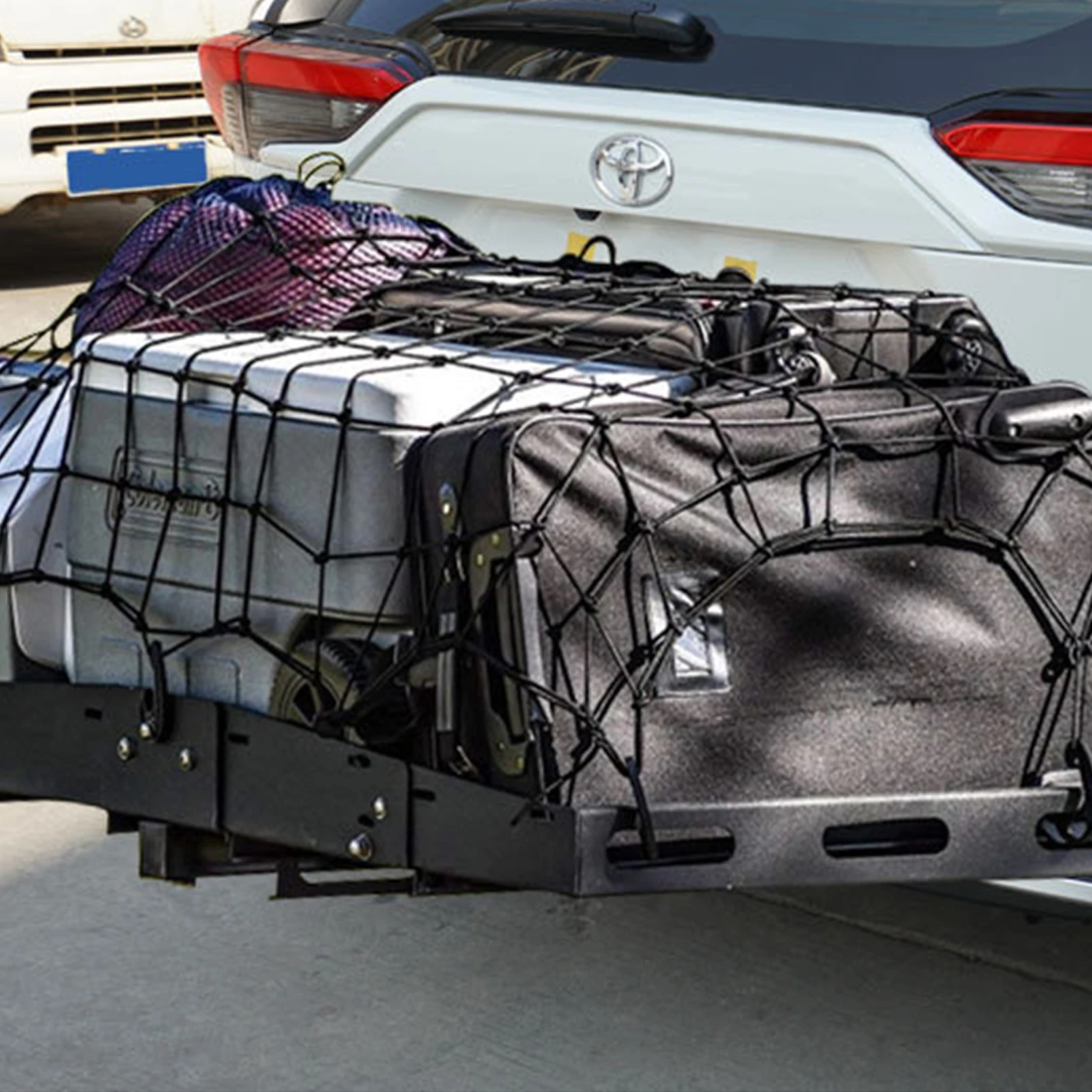 

Universal Car Trunk Rooftop Net Latex Elastic Cargo Luggage Storage Organizer Bungee Mesh For Travel Offroad Car SUV Cargo Net