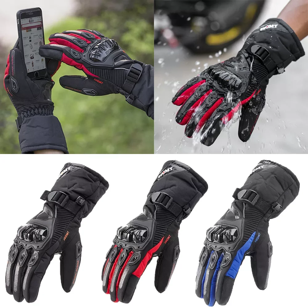 

Теплые мотоциклетные перчатки, водонепроницаемые защитные перчатки для сенсорных экранов, мотоциклетные перчатки для мотокросса