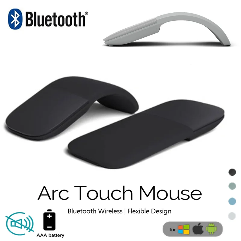 Wireless Folding Bluetooth Mouse Foldable Arc Touch Mini Mice Ergonomic Utra Thin Silent Gamer Mause For Microsoft Laptop PC Mac |