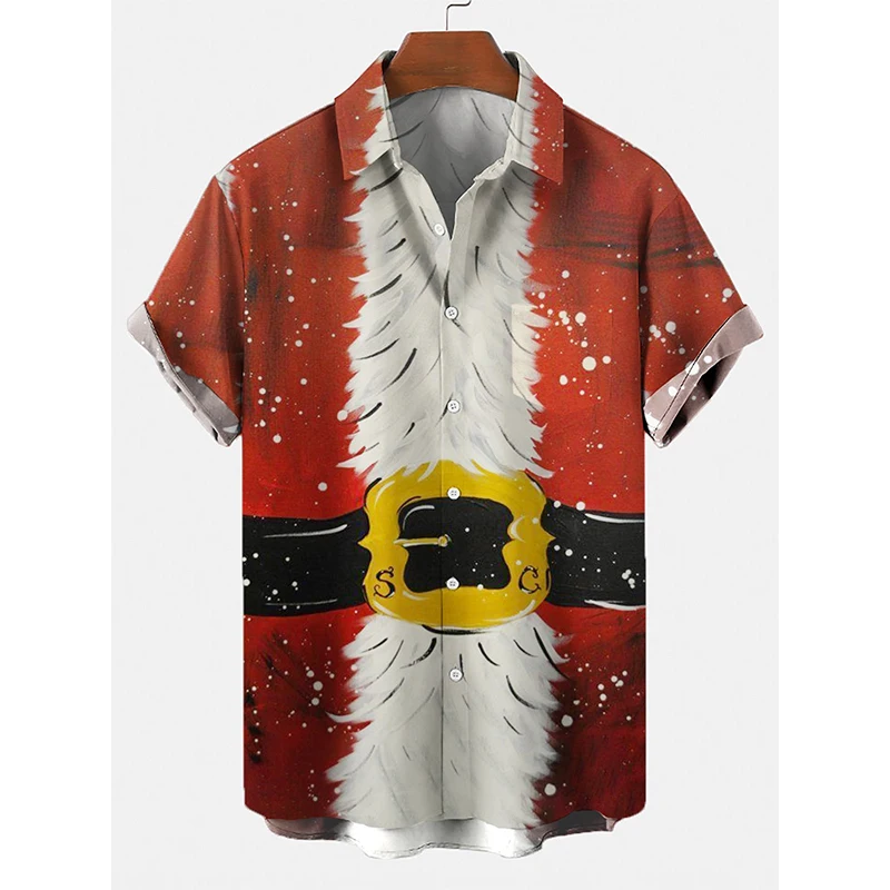 

Merry Christmas Element Casual Loose Printing Men‘s Short Sleeve Tee Shirt Men Oversized Blouse Tops