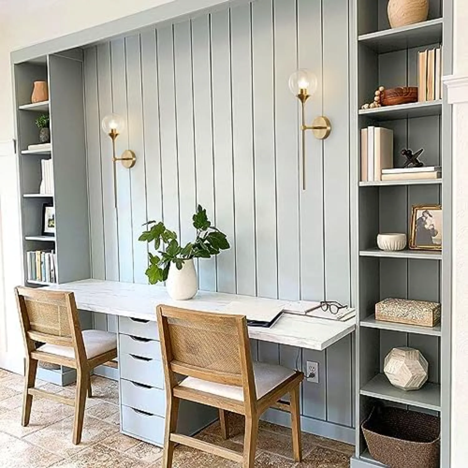 Набор из 2 современных латунных золотых длинных полюсных светильников с