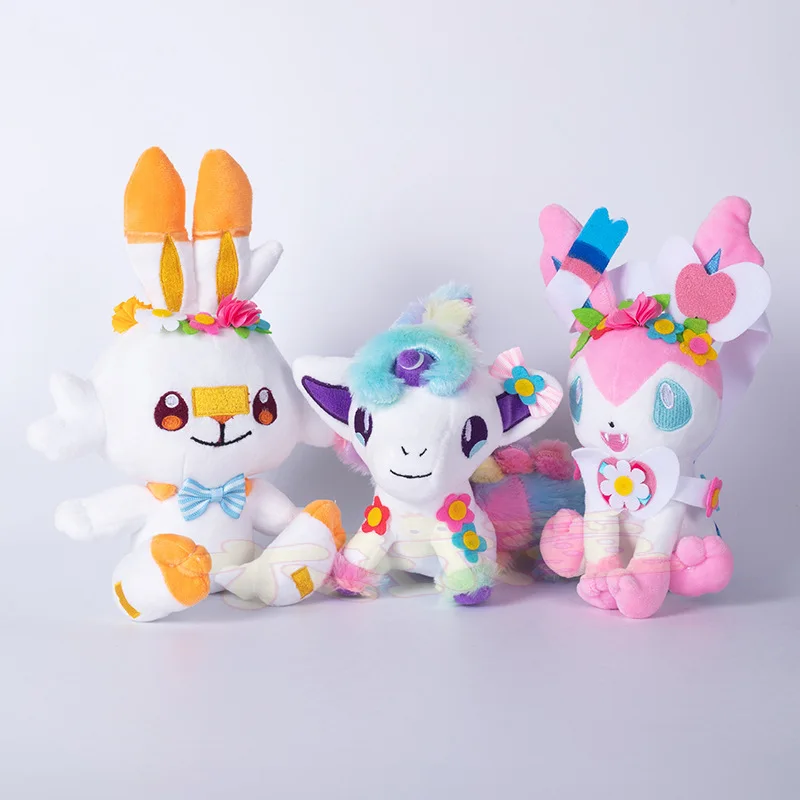 

Pokemon Easter Garlands Plush Toys Kawaii Scorbunny Sylveon Ponyta Plush Doll Birthday Gifts for Girl Stuffed Toys Spring Decor