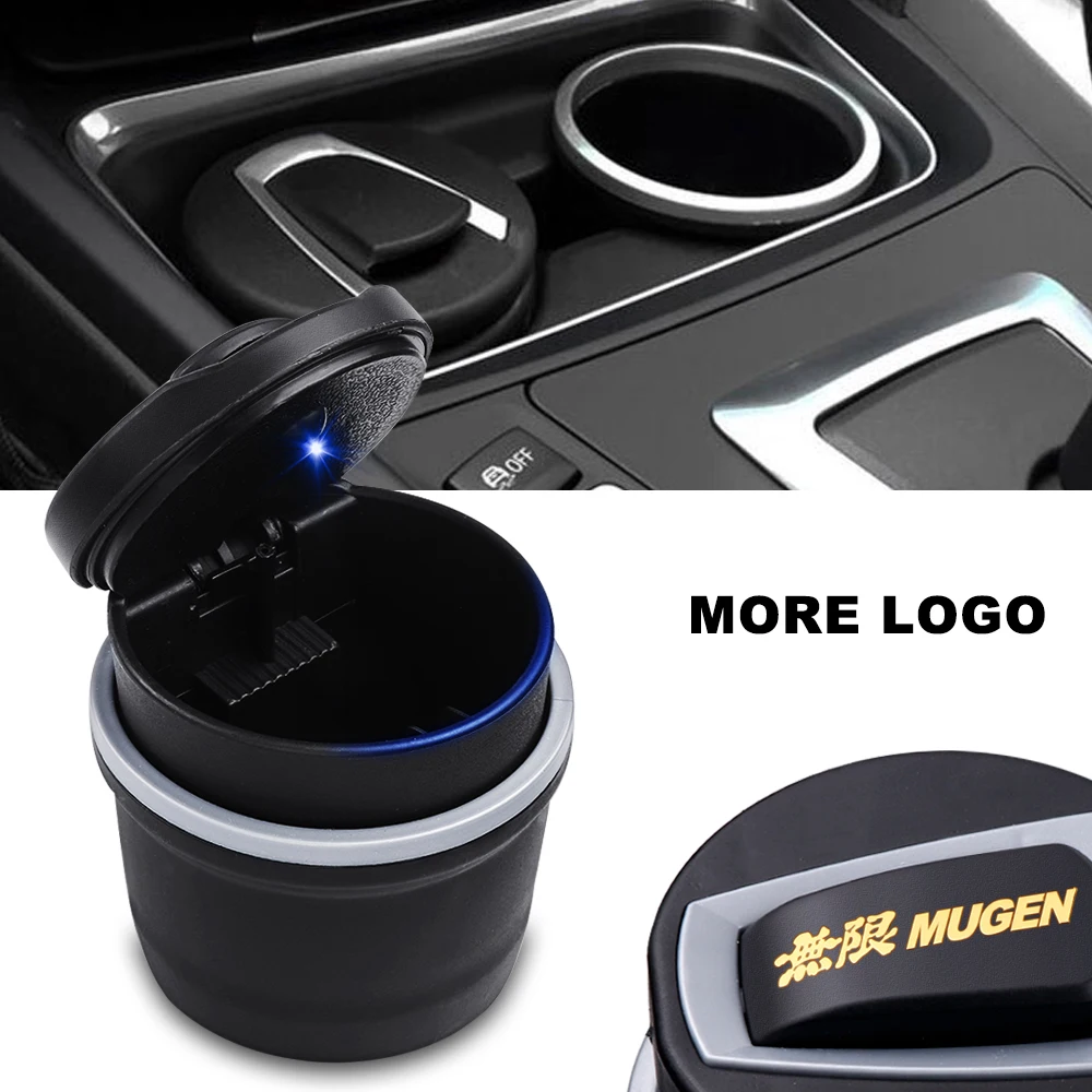 

1PC Multifunctional LED Car Ashtray Cigarette Ash Holds Cup Car Interior Accessories For Honda Civic Mugen 2008 2009 8th crv hrv