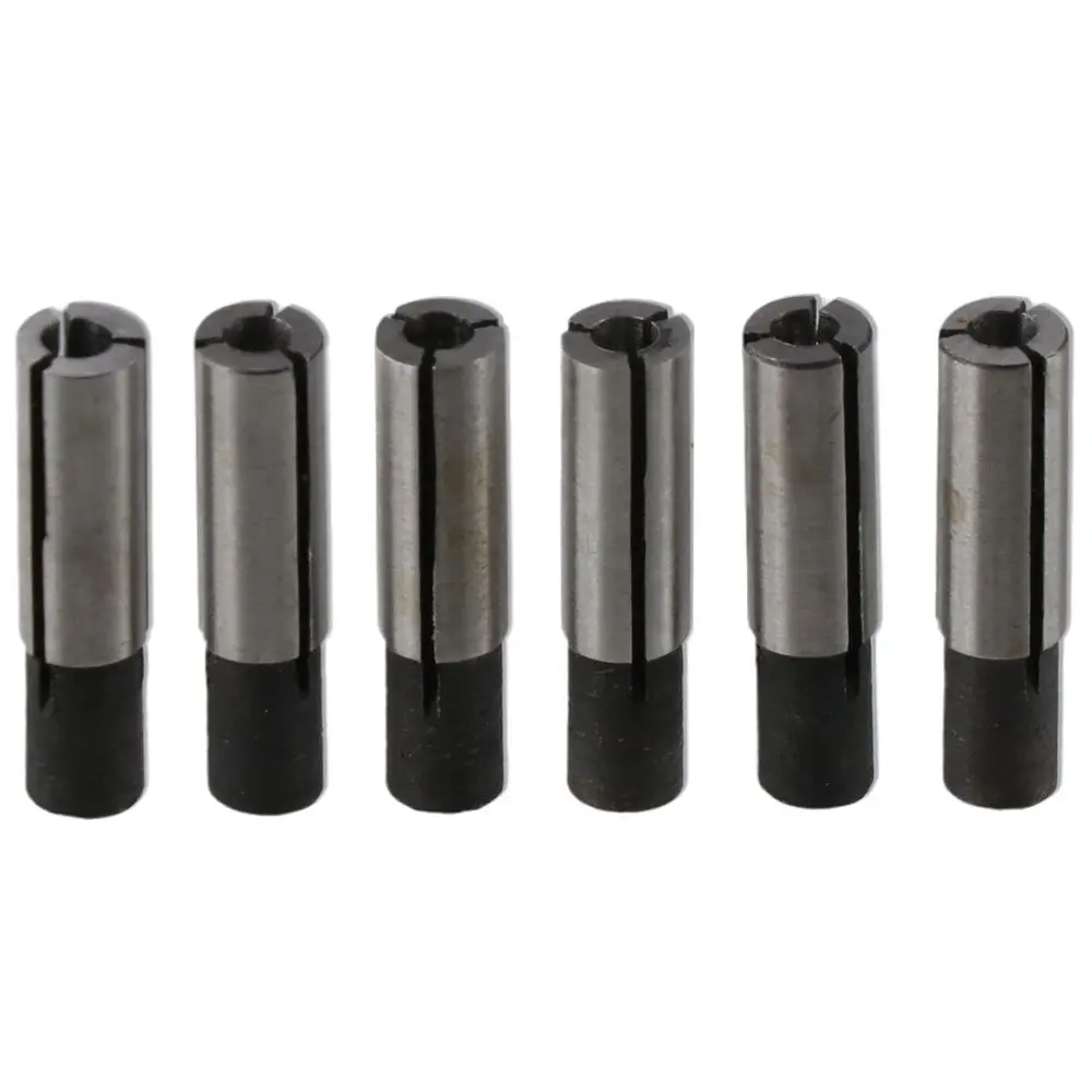 

Цанговая втулка серебристого цвета 6 шт., переходник 1/4 дюйма до 1/8 дюйма для гравировального станка с ЧПУ