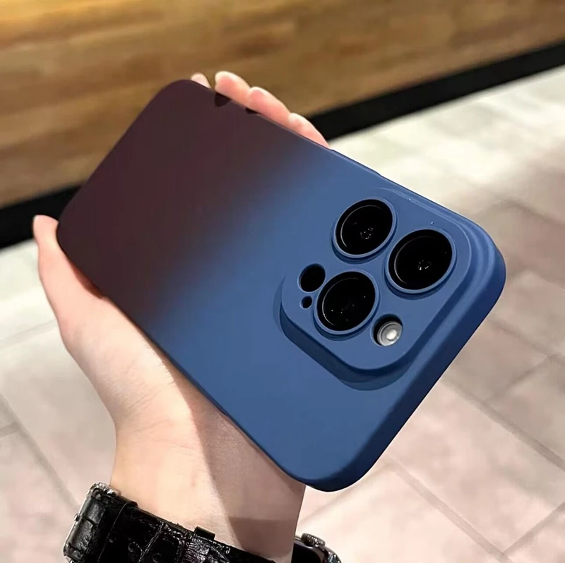 

Luxury Gradient Color Hard PC Phone Case For iPhone 14 13 12 11 Pro Max Plus Bumper Matte Lens Protection Cases Cover