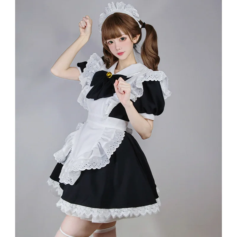 

2023 Japanese black and white maid costume role-playing dress anime princess large skirt coswear maid uniform set