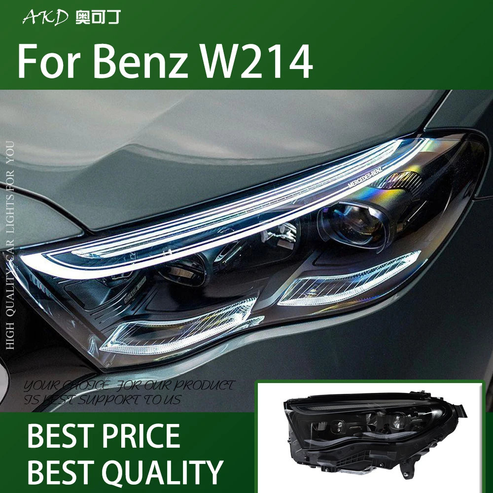 Фото Для Benz E class W214 Фары 2024-2025 DRL 12V H7 Светодиодные биксеноновые лампы Противотуманные фары AKD Автомобильные украшения Аксессуар W211 Фара №1